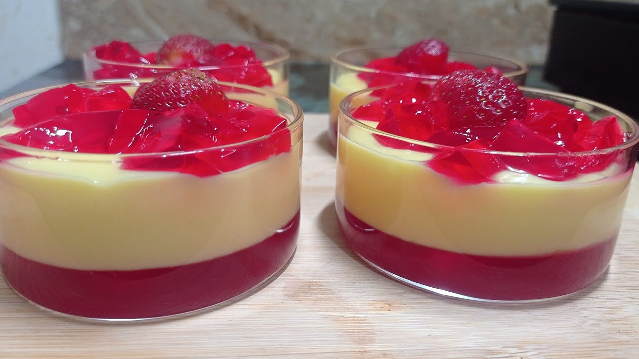 Custard Jelly Pudding easy and quick pudding recipe dessert recipe