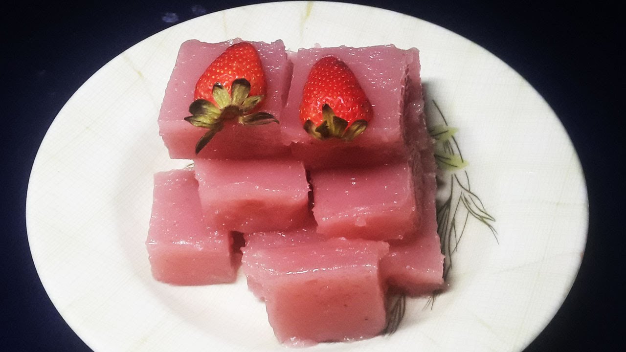 Sweet Strawberry Corn Flour Pudding/Dinner Recipes/Corn Recipe/Dessert